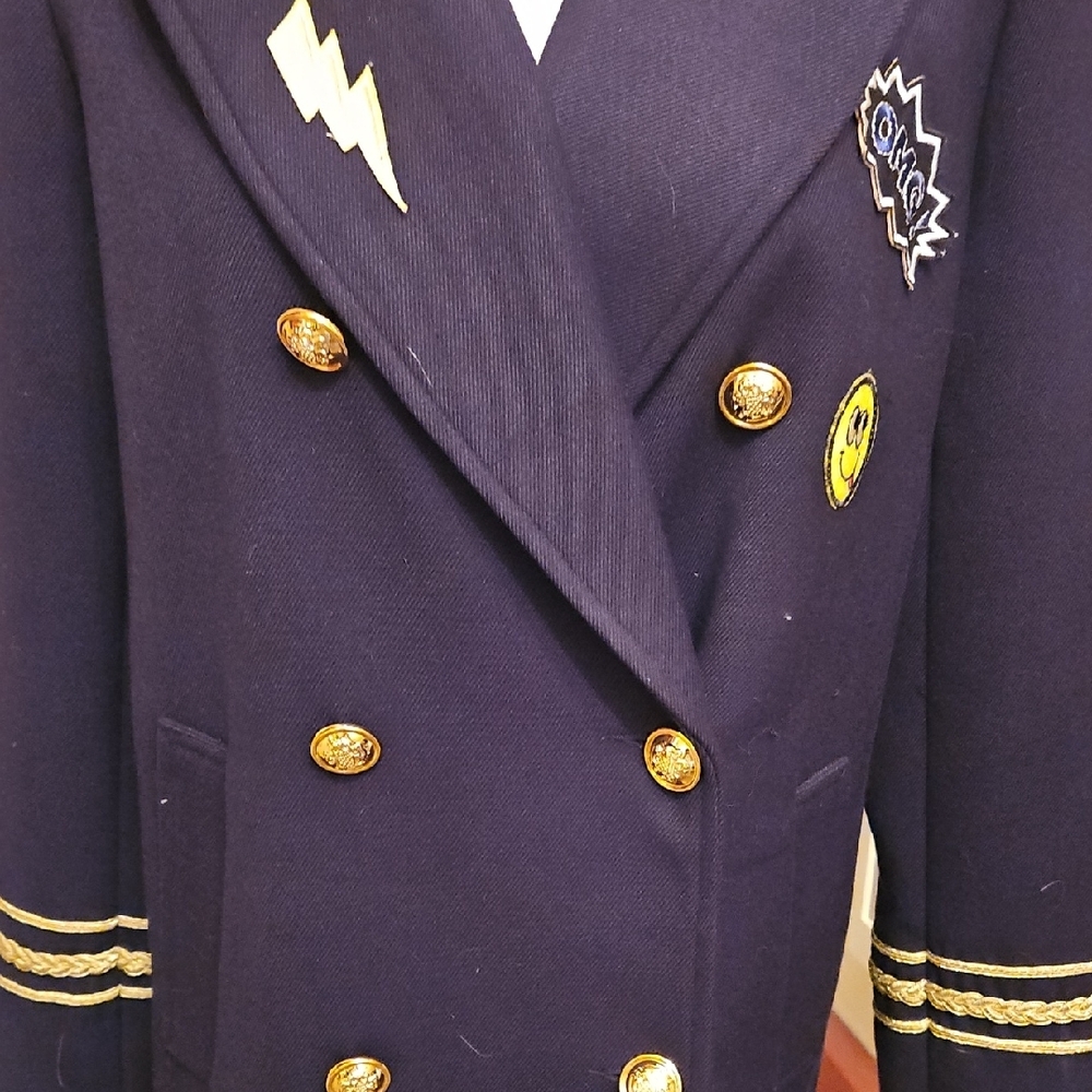 Forever 21 Premium Label Dark Blue Military-Inspired Coat - Picture 3 of 10